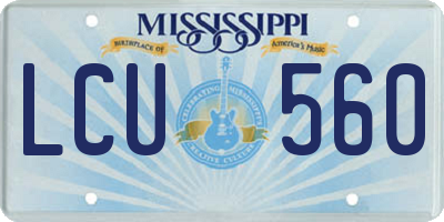 MS license plate LCU560