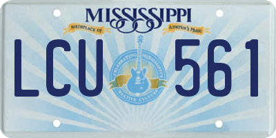 MS license plate LCU561