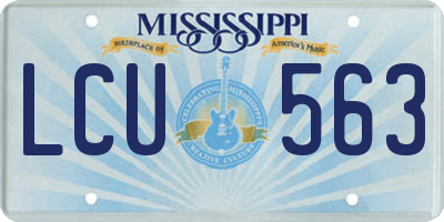 MS license plate LCU563