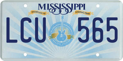 MS license plate LCU565