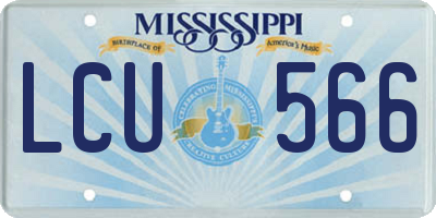 MS license plate LCU566