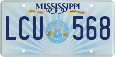 MS license plate LCU568