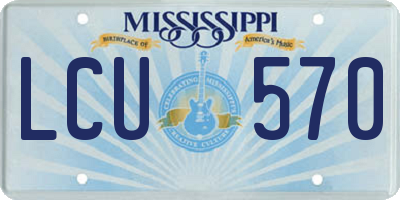 MS license plate LCU570