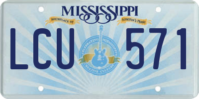 MS license plate LCU571