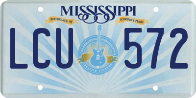 MS license plate LCU572