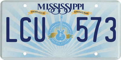MS license plate LCU573