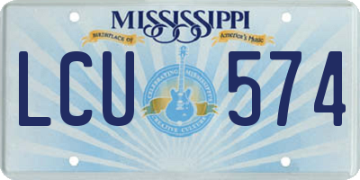MS license plate LCU574