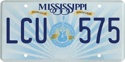 MS license plate LCU575