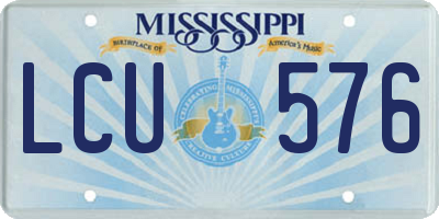 MS license plate LCU576