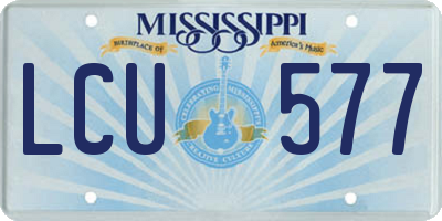 MS license plate LCU577