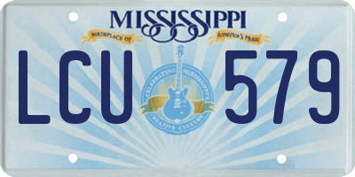 MS license plate LCU579