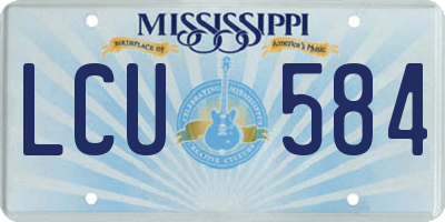 MS license plate LCU584