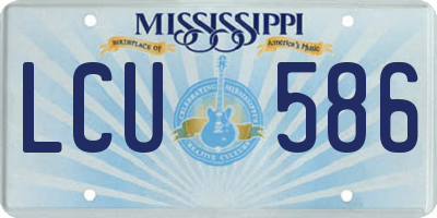 MS license plate LCU586