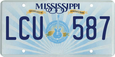 MS license plate LCU587