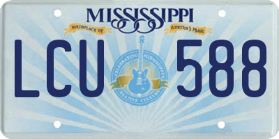 MS license plate LCU588