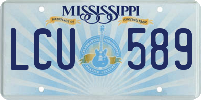 MS license plate LCU589