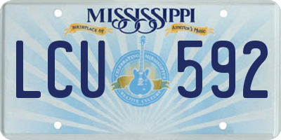 MS license plate LCU592