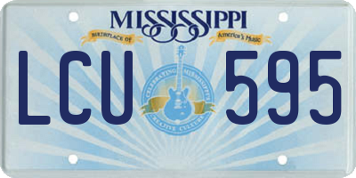 MS license plate LCU595