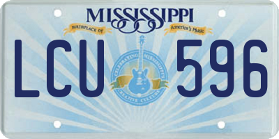 MS license plate LCU596