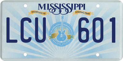 MS license plate LCU601