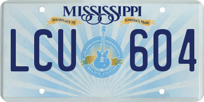 MS license plate LCU604