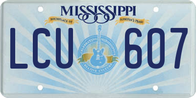 MS license plate LCU607