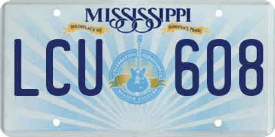 MS license plate LCU608