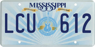 MS license plate LCU612