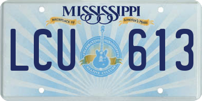 MS license plate LCU613