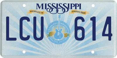 MS license plate LCU614