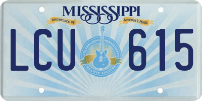 MS license plate LCU615