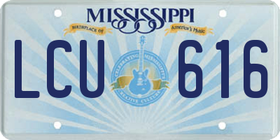 MS license plate LCU616
