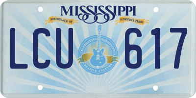 MS license plate LCU617