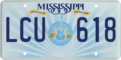 MS license plate LCU618