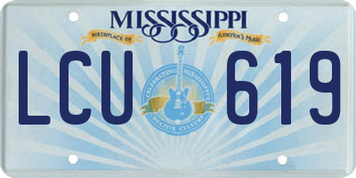 MS license plate LCU619