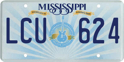 MS license plate LCU624