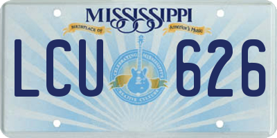 MS license plate LCU626