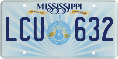 MS license plate LCU632