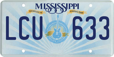 MS license plate LCU633