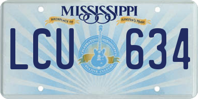 MS license plate LCU634