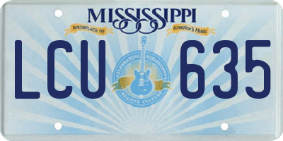 MS license plate LCU635