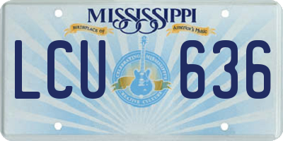 MS license plate LCU636