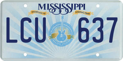 MS license plate LCU637