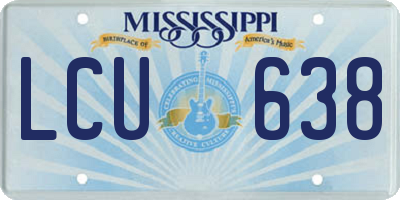 MS license plate LCU638