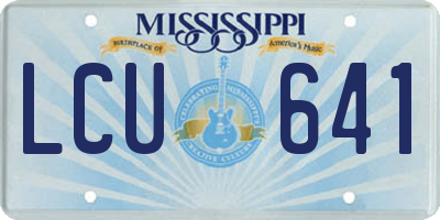 MS license plate LCU641