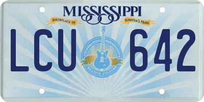 MS license plate LCU642