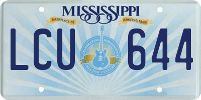 MS license plate LCU644
