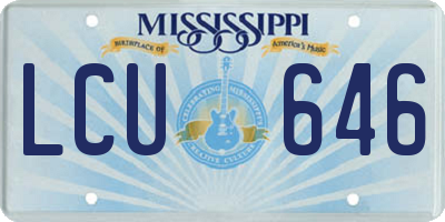 MS license plate LCU646