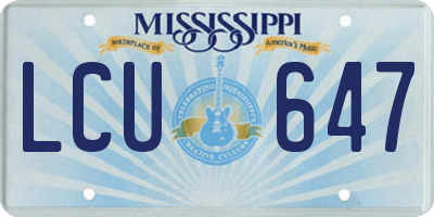 MS license plate LCU647