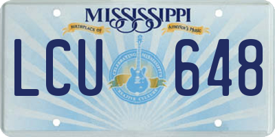 MS license plate LCU648